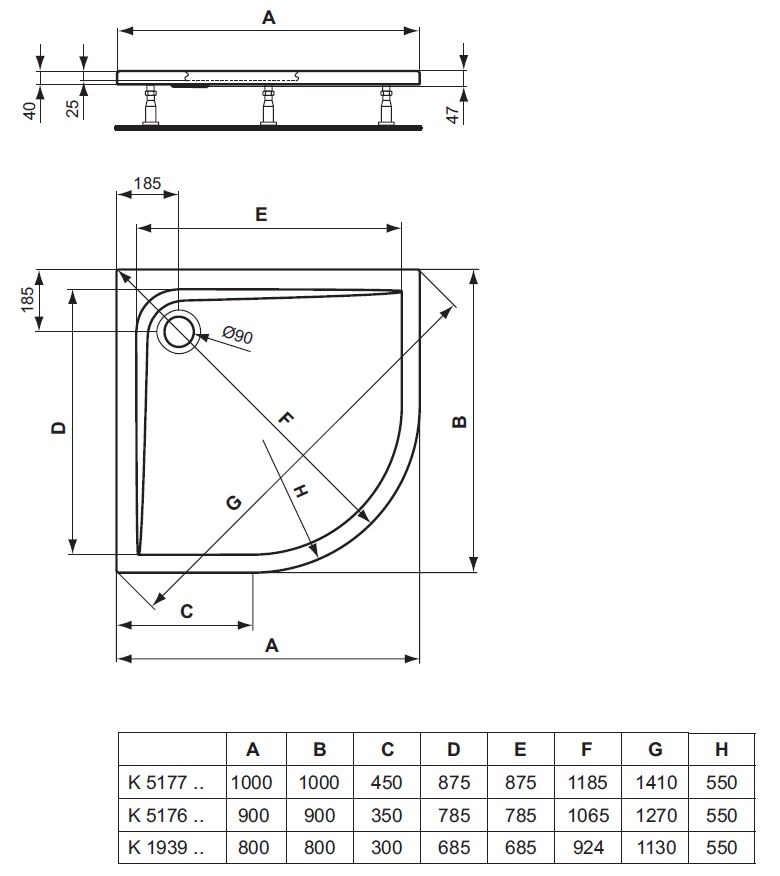 Ντουσιέρα Ακρυλική Ultra Flat Γωνιακή - Image 2